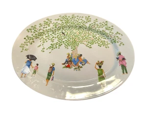 Plato ovalado Philippe Deshoulieres Les Caraibes Tropical 16" porcelana Limoges - Imagen 1 de 7