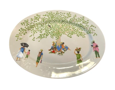 Philippe Deshoulieres Les Caraibes Tropical 16" Oval Platter Limoges Porcelain - Image 1 of 4