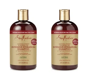 2 Shea Moisture Manuka Honey Mafura Oil Intensive Hydration Shampoo 384ml =768ml - Picture 1 of 7