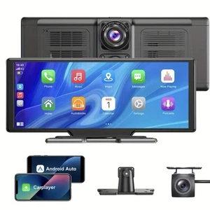 Wireless Portable Car Player 24cm Screen Front And Rear Dual 4 K Dash Cam - Picture 1 of 10