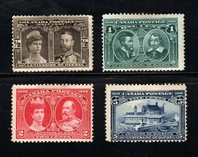 Stamp - Canada 1908 - 4 Quebec Tercentenary stamps MH - Image 1 of 4