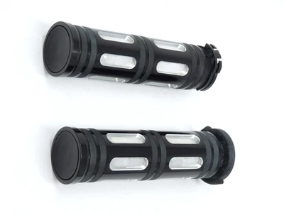 HARLEY DAVIDSON BLACK EDGE CUT HAND GRIPS 96-UP CABLE THROTTLE 57454-10 NICE! - Image 1 of 4