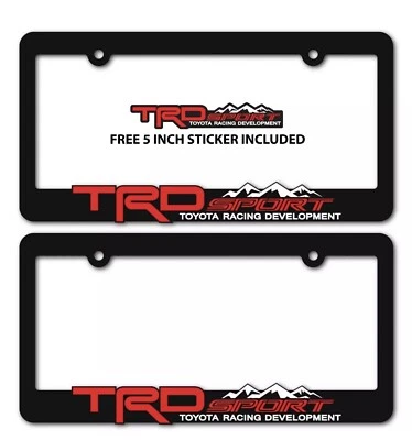 TRD-SPORT-License-Plate-Frames-Toyota-TRD-Tacoma-Tundra-4Runner-RAV4-Highlander - Image 1 of 4