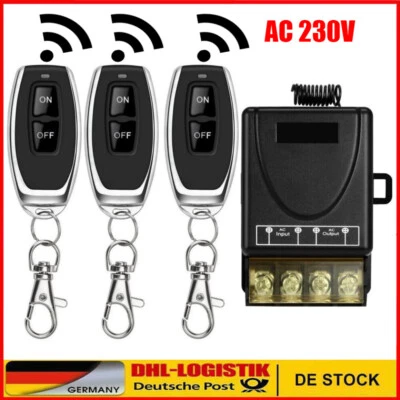Funkschalter mit Fernbedienung 230V AC 2000W 433MHz Wireless Licht Schalter DE - Bild 1 von 4