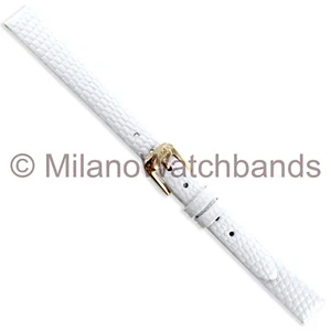 12mm Speidel Lizard Grain White Genuine Leather Unstitched Ladies Watch Band - Picture 1 of 3
