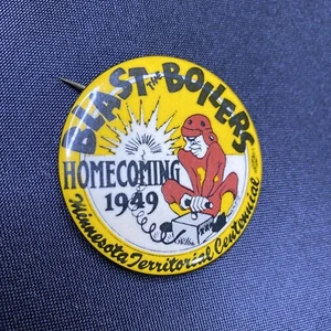 1949 University Minnesota Homecoming Football Pin “Blast The Boilers” Centennial - Picture 1 of 5