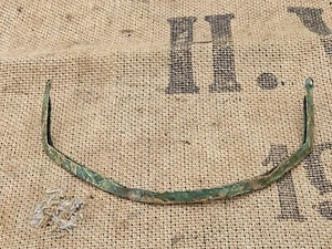 WWI ORIGINAL GERMAN PICKELHAUBE SQUARE VISOR TRIM BRASS SET RELIC - Picture 1 of 6