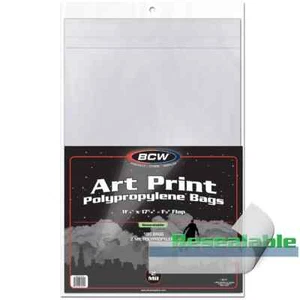 300er-Pack WIEDERVERSCHLIESSBARE BCW weich klar Poly Archival Kunst Druck Hüllen 11x17" - Bild 1 von 5