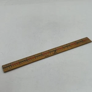 Vintage Westcott? Holz 12 Zoll Simplex Lineal Made in USA Schwarz Rot Old School - Bild 1 von 6