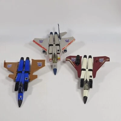 3 Vintage Transformers G1 Starscream, Ramjet, Dirge Hasbro 80's (incomplete) - Image 1 of 4