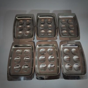 Vintage Stainless Steel Escargot Snail Mushroom Baking Dish Set Of 6 - Picture 1 of 1