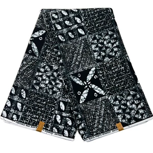 African Fabric Tribal Print Ankara Per Yard 100% Cotton Black White Material - Picture 1 of 11