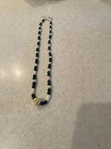 Collana di perle in malachite e avorio 20” rara da trovare. - Foto 1 di 7
