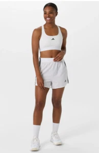  Adidas Women's XL Shorts  Climalite 3-Stripes Woven Shorts White & Black DU3508 - Picture 1 of 11