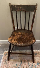 Antique Spindle Back Child Size Chair Primitive Very Sturdy 16” To Seat