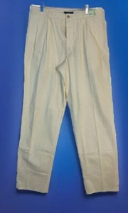 Henry Cottons Pants  Mens 36 x 36 Ivory Hand Dyed Pleated Made in Italy VTG NEW - Picture 1 of 12