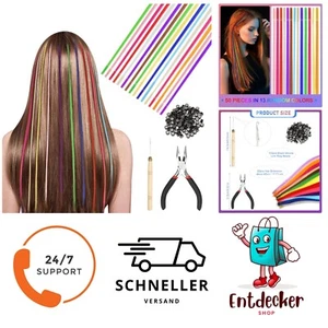 HIFOT 50pcs Bunte Haarverlängerungs Set, Kunst haare Extensions Haarsträhnen - Bild 1 von 1