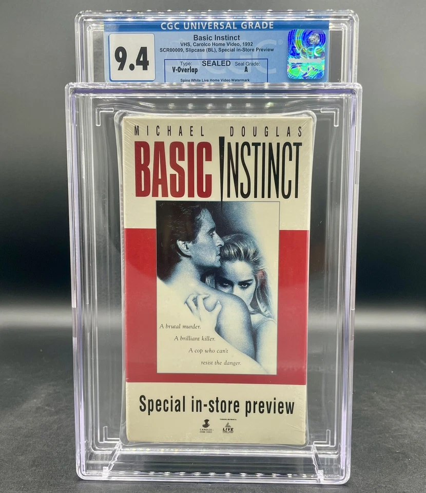 CGC 9.4 A 1992 Basic Instinct VHS MOVIE Sealed Graded New IGS VGA - Image 1 of 3