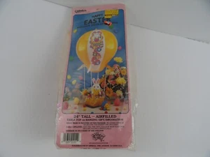 Vintage Happy Easter Decoration Tabletop Balloon Plush Bunny Basket 1989 - Picture 1 of 7