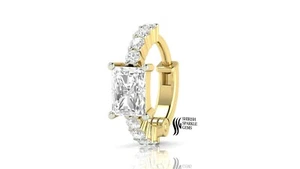 Lab grown Diamond nose ring ear huggie Clicker Hinged diamond cartridge - Picture 1 of 5