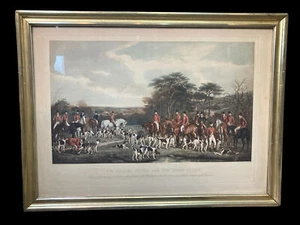 Sir Richard Sutton And The Quorn Hounds Engraving w/ Press Marks - Picture 1 of 13