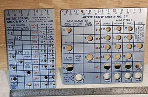 2 Vintage Ruelle Bros. Screw CHEK'R Gages NO. 1 & 2 w/Instructions 2-14mm - Picture 1 of 10