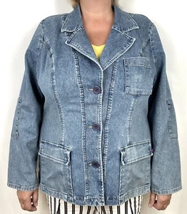 Jeansblazer Jacke Damen 3X Ellenbogen Patten Druckknopftaschen von Z Cavaricci - Bild 1 von 12