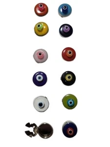 COPRIBOTTONI art102 ARGENTATI SMALTO e occhi acrilico  COPRI BOTTONI GEMELLI - Imagen 1 de 4
