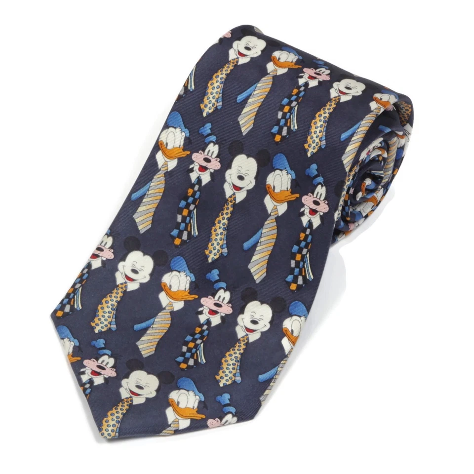WALT DISNEY WORLD Mickey Donald Goofy Dress Up Wearing Ties Men's Silk Neck Tie - Image 1 of 4
