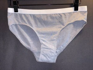 Hanes Girl Size 12 Vintage Y2K Hi-Cut Gray Cotton Bikini Panty Underwear - Picture 1 of 4