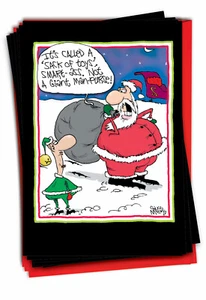 12 Funny Christmas Cards (1 Design, 12 Cards) - Man Purse Gary B5815 - Picture 1 of 6