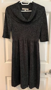 Evan-Picone Womens Dress Size XL Black Silver Sparkle Party Whimsigoth - Picture 1 of 14
