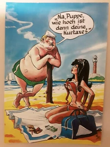 Tarjeta postal, tarjeta de broma, postal erótica, alemana, playa, hermanos Schmidt - Imagen 1 de 1