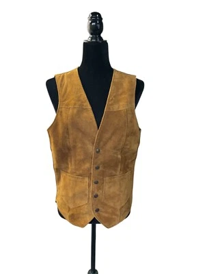 Chaleco de Gamuza Vaquero Camionero Estilo Occidental "Rancher" de Schott NYC De Colección Talla Pequeña EE. UU. Foto 1 de 4