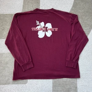 T-shirt manica lunga Trader Joe’s logo ufficiale ibisco marrone staff dipendente - Foto 1 di 8
