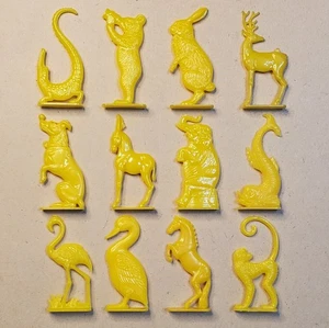 Nosco Animals 1948 pisos de pie (juego de 12) premios Cracker Jack Z-1111 amarillo - Imagen 1 de 1