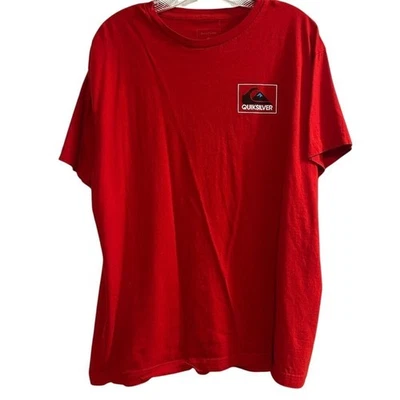Camiseta de surf Quiksilver roja gráfica para hombre talla L manga corta Foto 1 de 4