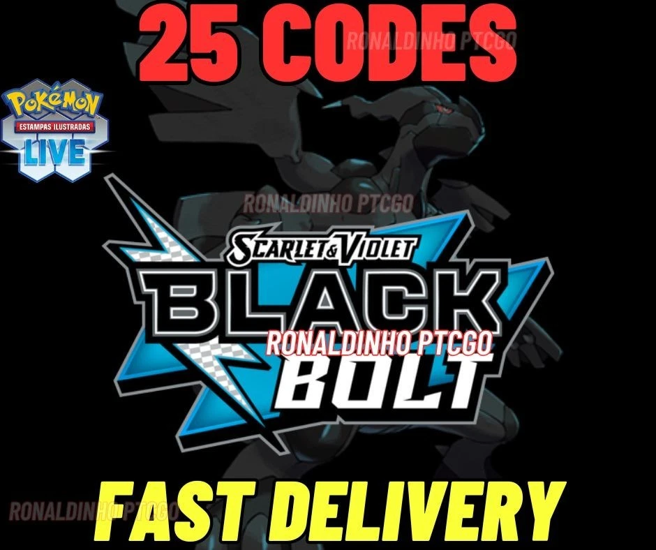 25x  Black Bolt Codes Booster Pokémon TCG LIVE - PTCGL - SENT FAST - Image 1 of 1