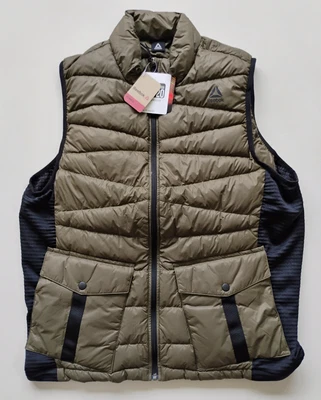 REEBOK THERMOWARM DUCK DOWN OLIVE GREEN PUFFER VEST MEN'S SIZE MEDIUM NWT - Image 1 of 4