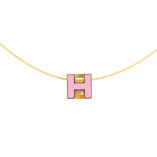 HERMÈS Collana Hermes H Cube usata vintage oro viola