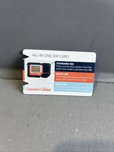 Consumer Cellular AT&T All in One SIM Card - Picture 1 of 1