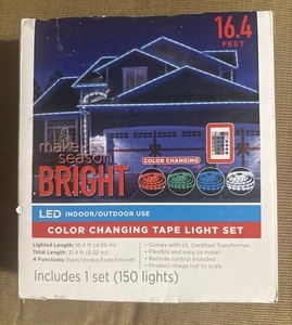 Make The Season Bright LED Color Changing Tape Light Set 16.4ft NIB - Picture 1 of 1