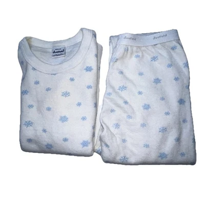 Pijama de Colección Duofold Copo de Nieve Long John Juego de 2 piezas Mezcla de Lana Poliéster MED EE. UU. Foto 1 de 4