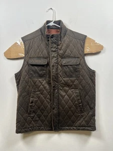 Johnston & Murphy Antique Waxed Cotton Field Vest Quilted Zip Men XL Brown - Picture 1 of 8