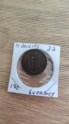 VINTAGE  GUERNESEY  COIN PENNY 1918   NO22 - Image 1 of 2