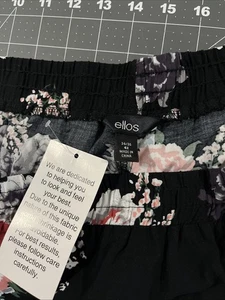 Pantaloni alla caviglia Ellos pull-on taglia 34/36 4X nero/rosa bianco floreale comodi - nuovi - Foto 1 di 6