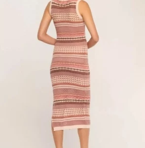 Aqua Dress Size M Spring Gimlet Midi Dress Crochet Cottagecore Beach Casual Knit - Picture 1 of 8