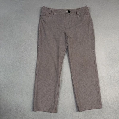 Pantalones de vestir Talbots para mujer 16P púrpura negro pata de gallo recto elástico preppy Foto 1 de 4