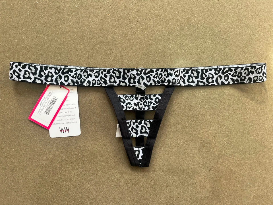 neu bnwt WICKED WEASEL 6115 THONG LEOPARD BLACK MEDIUM M - Bild 1 von 1