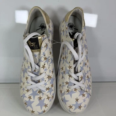 Zapatos OTBT Corte en Estrella Azul Dorado Cuero Con Cordones Tenis Comodos Talla 7M Foto 1 de 2